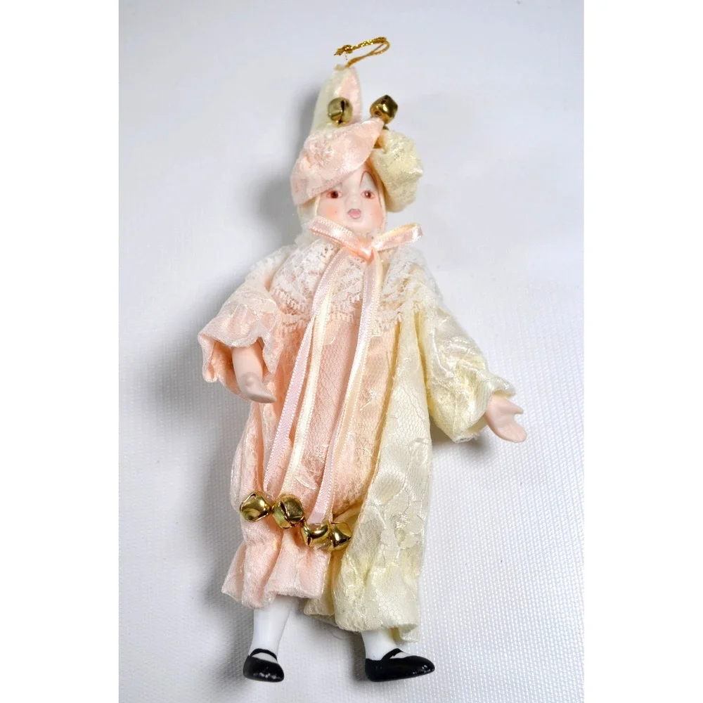 Vintage Victorian Style Hanging Christmas Tree Ornament Jester Clown 10.5